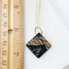 Black and Gold Polymer Clay  Pendant Necklace Sandrine Colson