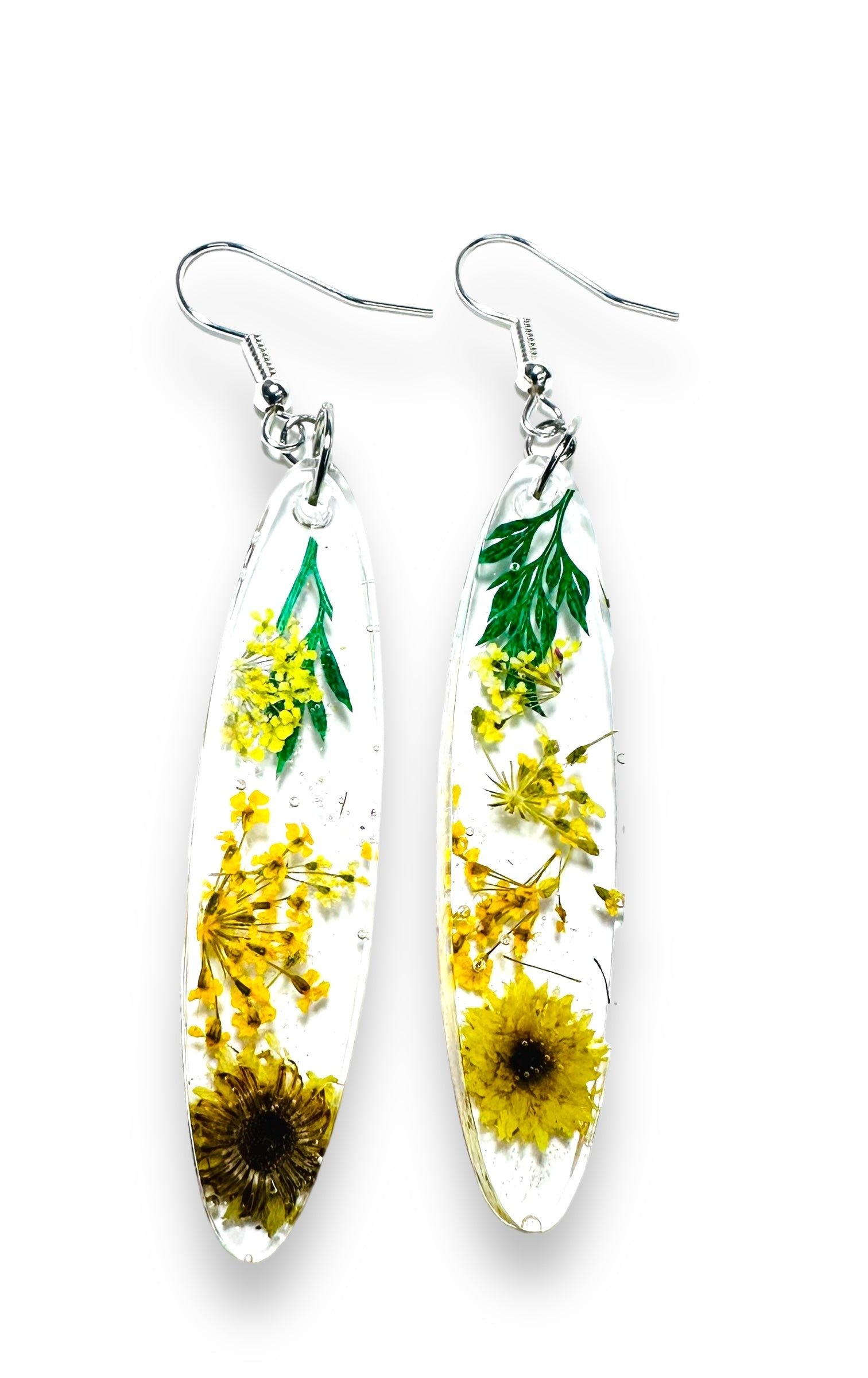 Pressed Flower Earrings/Real Flower Earrings/Resin Flower-Uni-T Janine Design