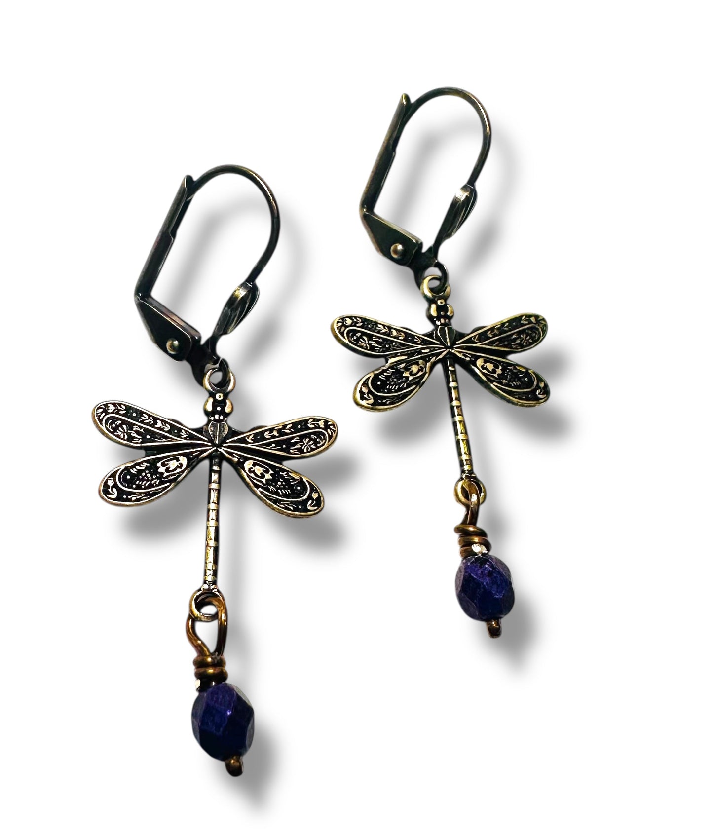 Brass Dragonfly Earrings/Bug Earrings/Nature Earrings*