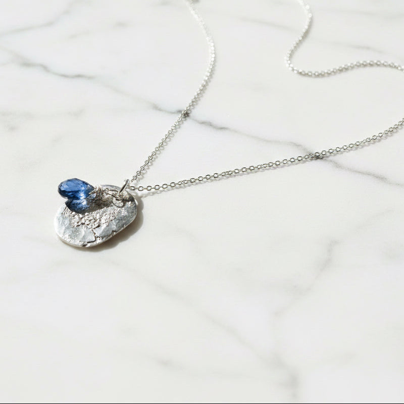 Iolite and Recycled Silver Necklace-Uni-T Janine Gerade