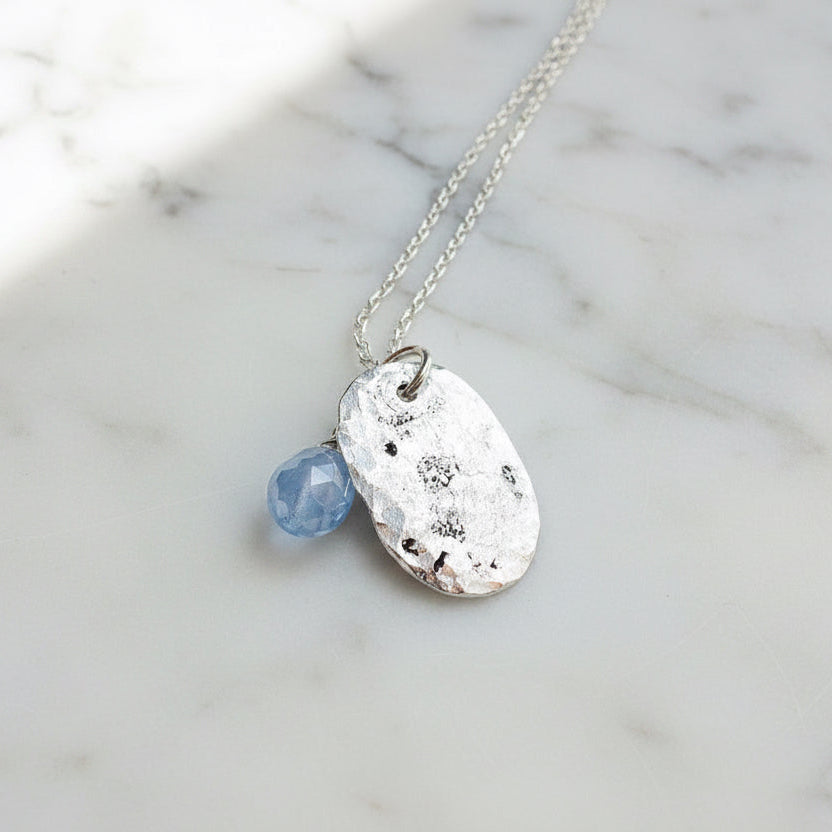 Iolite and Recycled Silver Necklace-Uni-T Janine Gerade