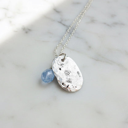 Iolite and Recycled Silver Necklace-Uni-T Janine Gerade