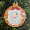 Mixed Media Wooden Holiday Ornaments - Santa and Gifts Virginia Fitzgerald