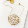 Gold filled Round Wire Crochet Pendant Necklace & Bracelet Set Sandrine Colson