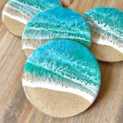 Ocean Wave Coaster Set (Set of 4) Sea Lion Studio