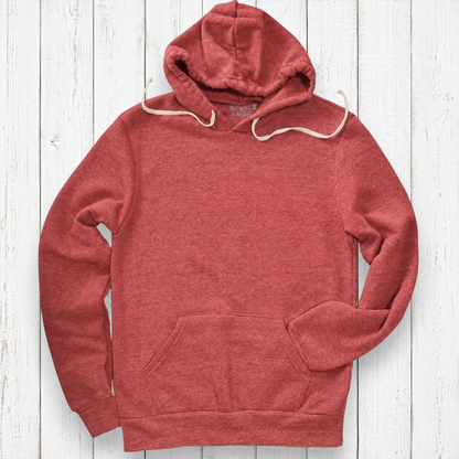 Brick-red heather hoodie flat lay.png
