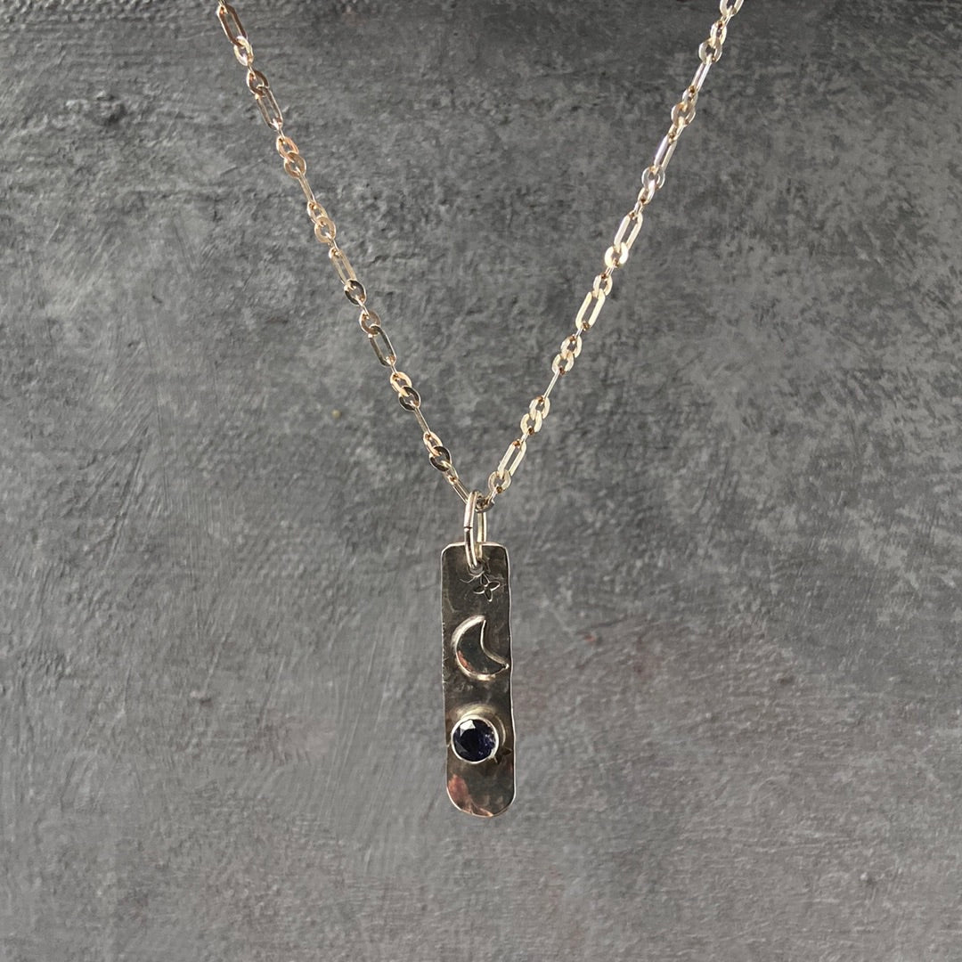 Iolite and Moon Tag Necklace Janine Gerade