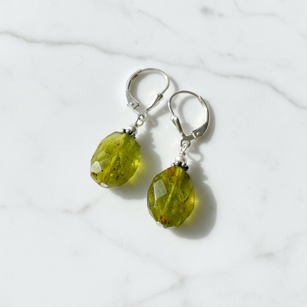 Peridot Lever back Earrings