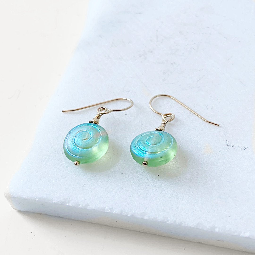 Green Earrings-Uni-T Janine Gerade