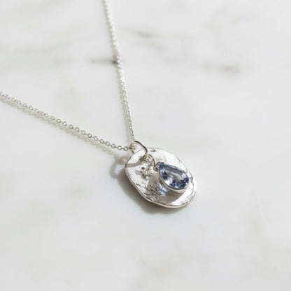 Iolite and Recycled Silver Necklace-Uni-T Janine Gerade
