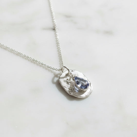 Iolite and Recycled Silver Necklace-Uni-T Janine Gerade