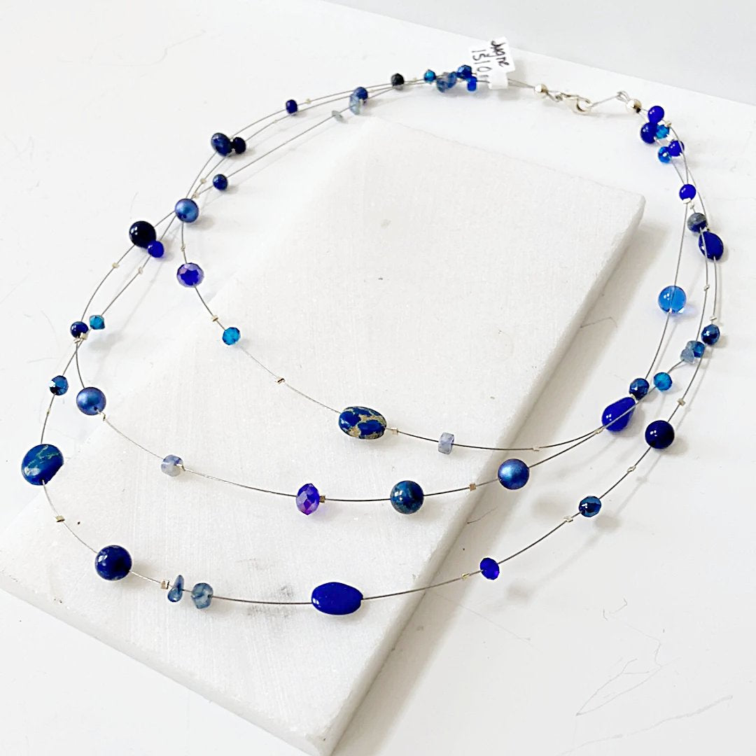 Real Gemstone Floating Galaxy Necklace-Uni-T Janine Gerade