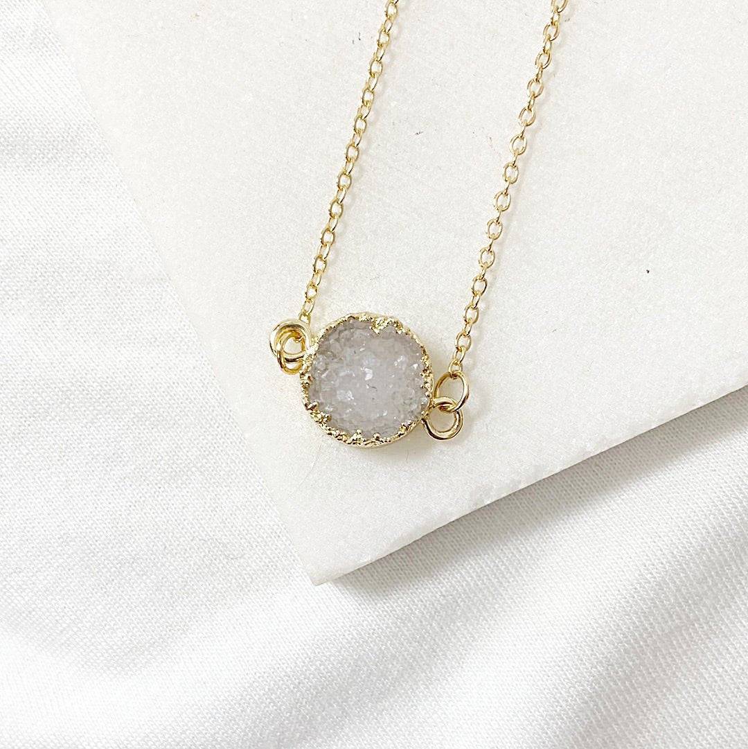 Agate Druzy Studs Earrings & Necklace Set Lisa Trachtman