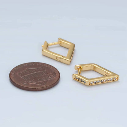 24K Gold Filled Pave CZ Geometric Hoop Earrings* Janine Gerade