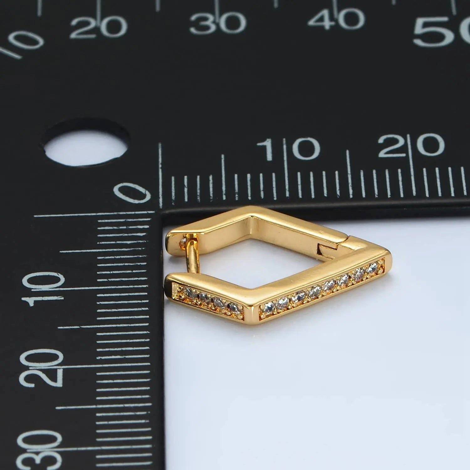 24K Gold Filled Pave CZ Geometric Hoop Earrings* Janine Gerade