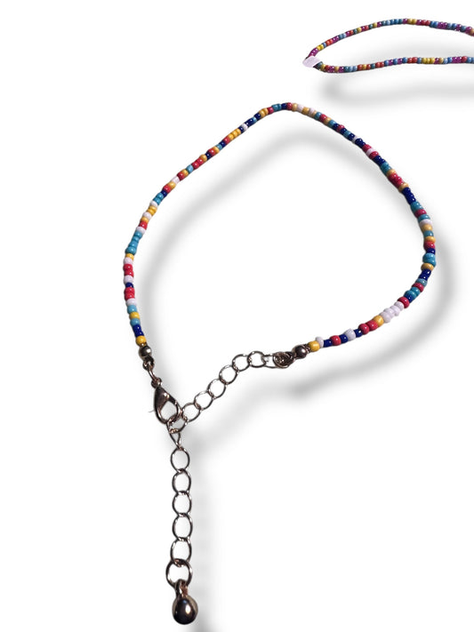 Summer Vibe Beaded Anklet/ Colorful Ankle*