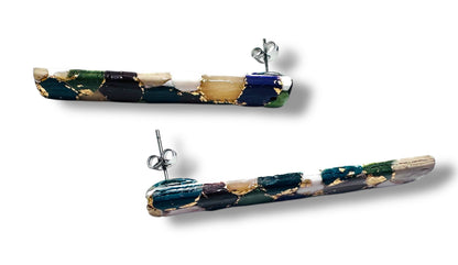 Golden Jewel Tone Bar Earrings*
