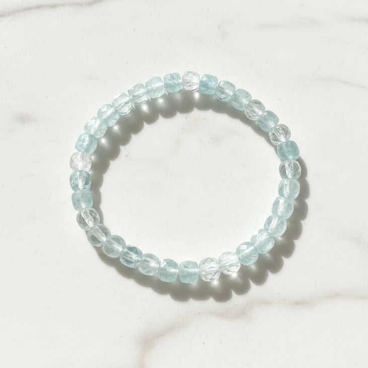 Aquamarine Gemstone Stretch Bracelets - March Gemstone