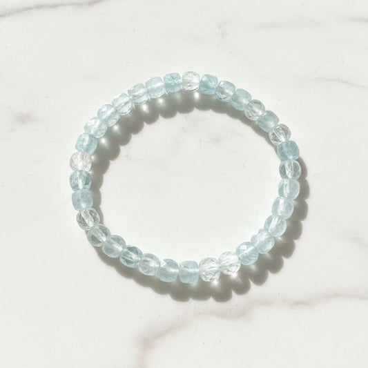 Aquamarine Gemstone Stretch Bracelets - March Gemstone