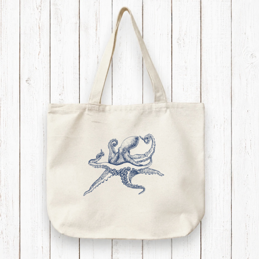 Octopus Gift Organic Canvas Tote Bag - OCTOPUS Artist Design