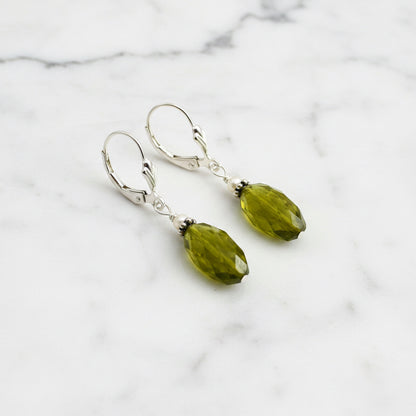 Peridot Lever back Earrings