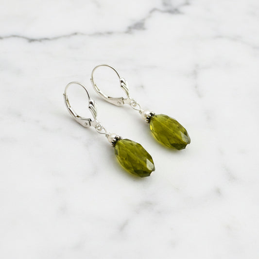 Peridot Lever back Earrings