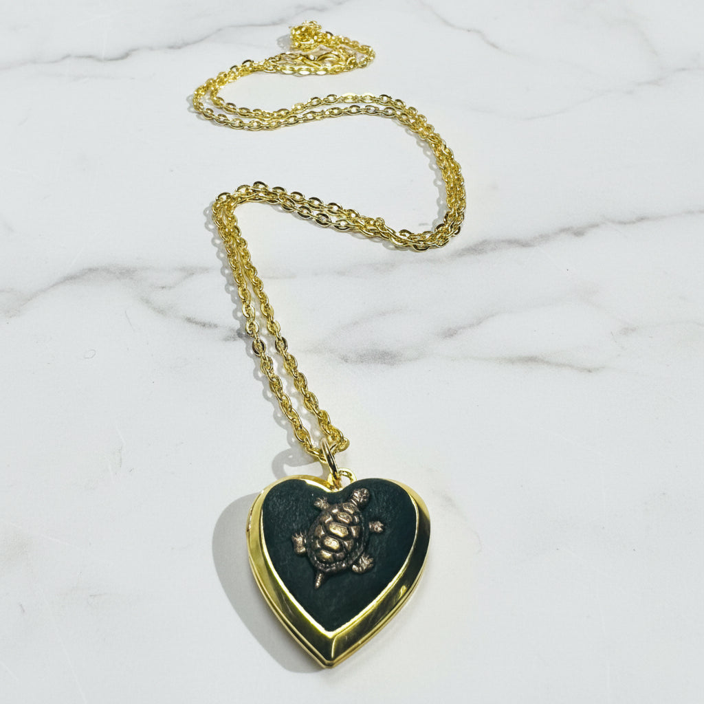 Turtle Crystal Clay Locket/Brass Locket*