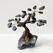 Gemstone Tree - Hematite with Amethyst Base - 5-6" Tall Meraki Gemstones