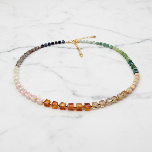 Glass Beaded Necklace for Layering Style