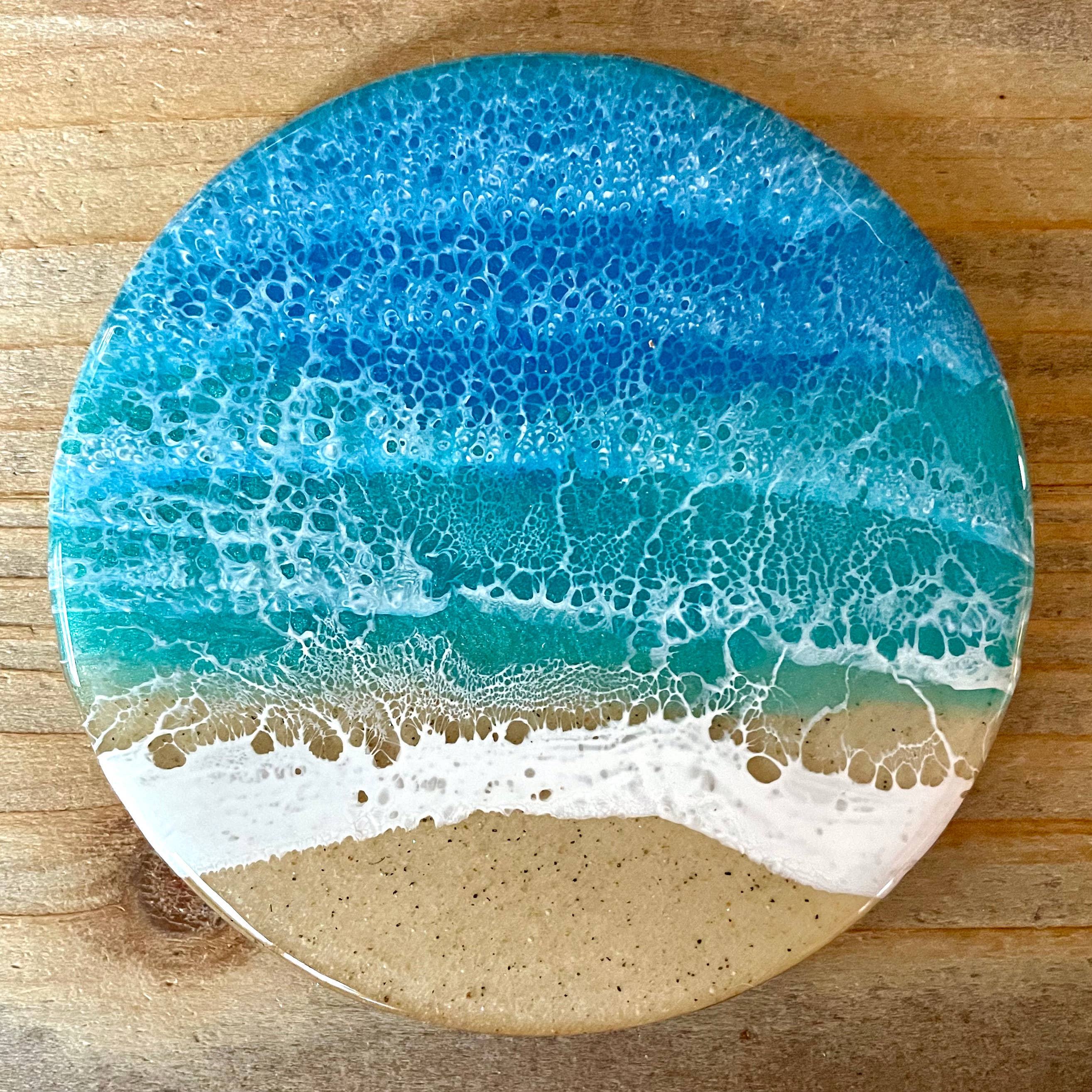 Ocean Wave Coaster Set (Set of 4) Sea Lion Studio