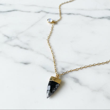 Rutile Quartz, Pearl 14K Gold Fill Necklace