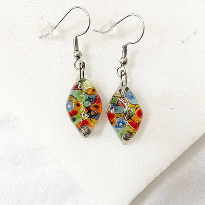 Recycled Fused Glass Earrings & Necklace Set Carolina Portillo