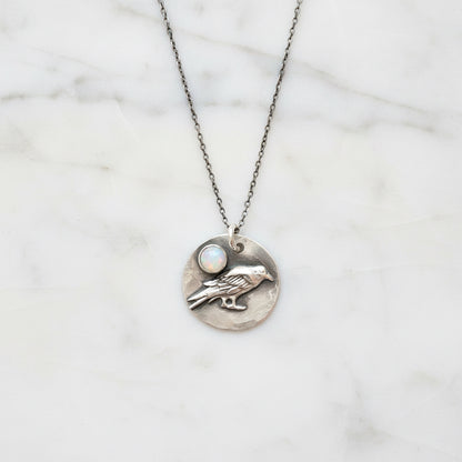 Crow Sterling Necklace