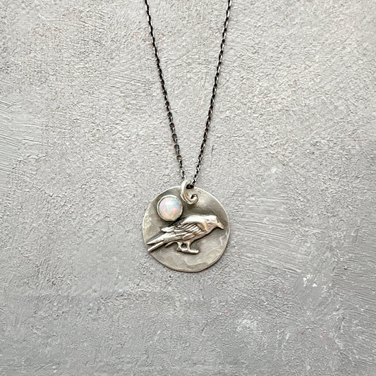 Crow Sterling Necklace***
