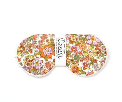 Sweet Dreams Cotton Sleep Mask featuring a colorful groovy floral design and soft cotton band, ideal for restful sleep and travel.