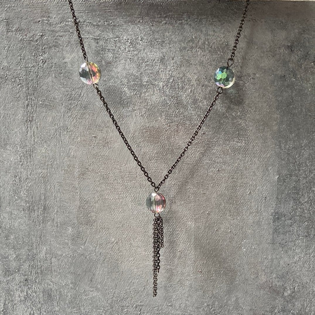 Long crystal and Chain Layering Necklace, Uni-T Janine Gerade