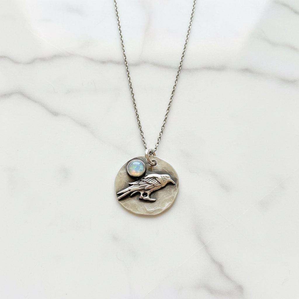 Crow Sterling Necklace