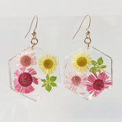 Pressed Flower Earrings/Real Flower Earrings/Resin Flower-UNI-T Janine Gerade