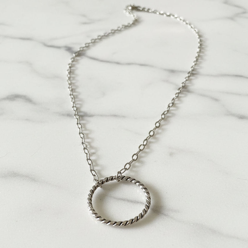 Circle Necklace/Family Necklace/Texture Ring Necklace*