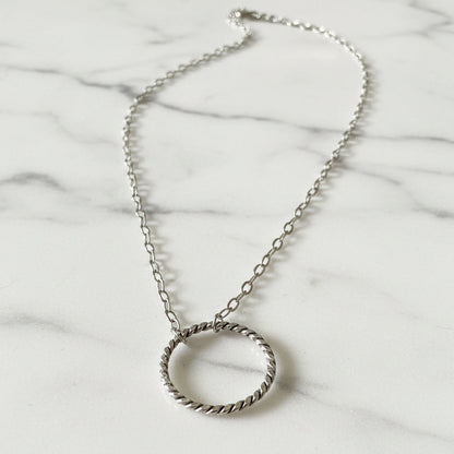 Circle Necklace/Family Necklace/Texture Ring Necklace*