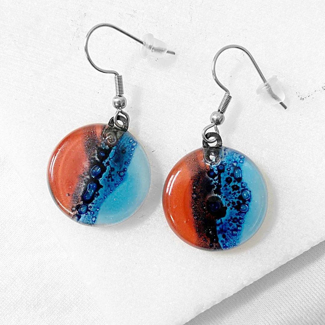 Recycled Fused Glass Earrings & Necklace Set Carolina Portillo