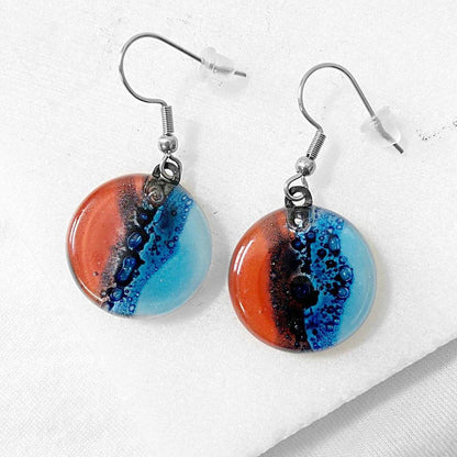 Recycled Fused Glass Earrings & Necklace Set Carolina Portillo