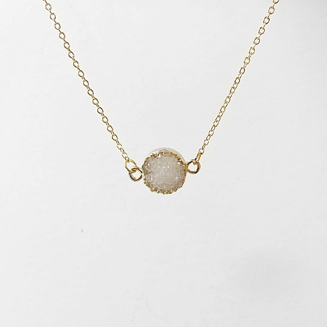 Agate Druzy Studs Earrings & Necklace Set Lisa Trachtman