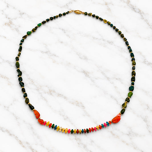 Colorful Opal Nugget Necklace