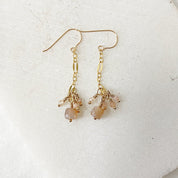 Dainty Gemstone Golden Drop Earrings & Necklace Set Janine Gerade