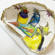 Tropical Birds Oyster Shell Ring Dish Ana Razavi