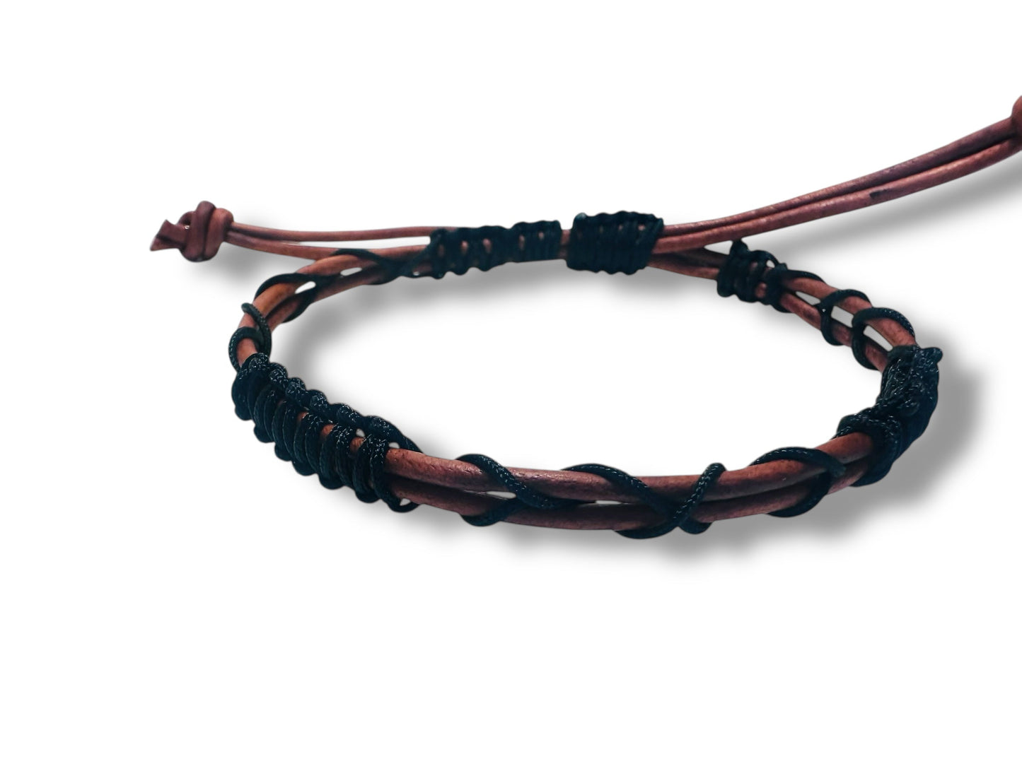 Men’s Leather Adjustable Bracelet, Men's Band Bracelet, Black Bracelet, Leather Bracelet