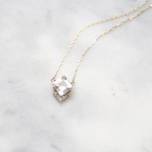 Solid Gold Topaz & Diamond Aphrodite Shield Pendant La Kaiser