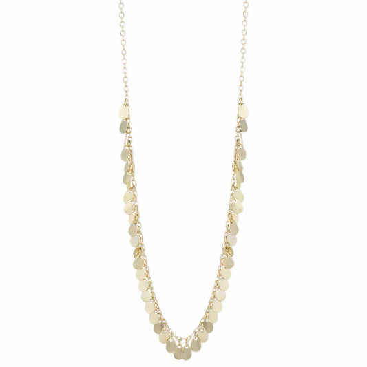 Gold Circle Charm/Gold Disk Cluster Necklace