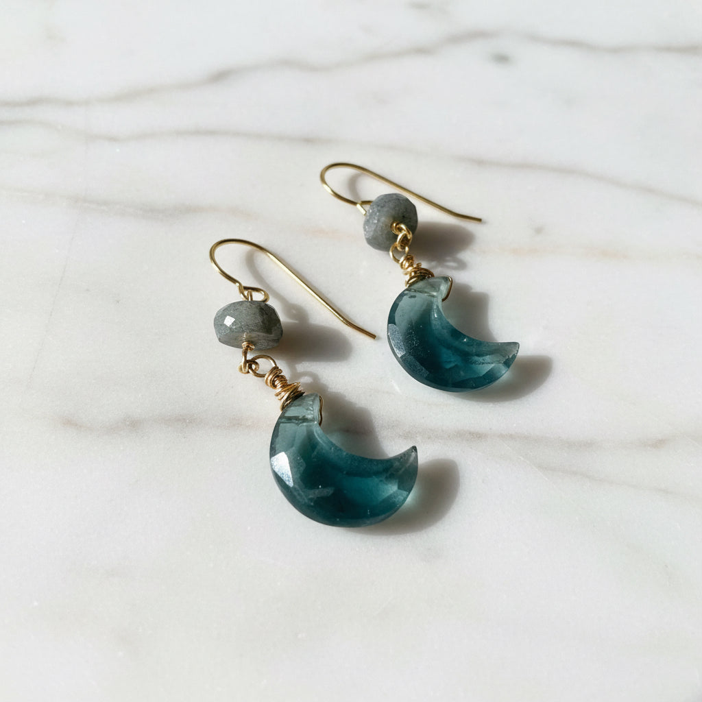 Kyanite Moon Earrings jewelry